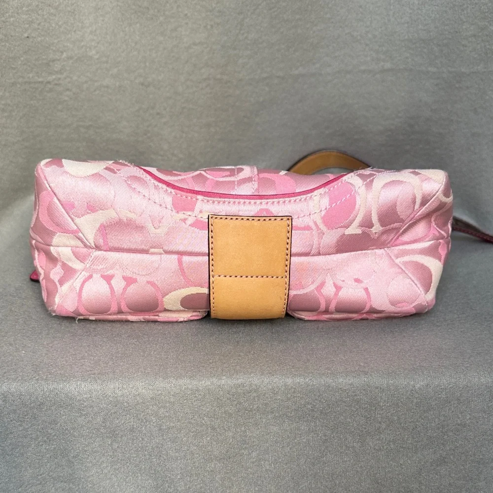 Coach 1854 Pink Signature Jacquard Buckle Flap Crossbody with Tag RARE Vintage - Picture 3 of 16